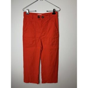 Maeve Anthropologie Colette Pants Women's 8 Orange Wide Leg Stretch Boho Preppy